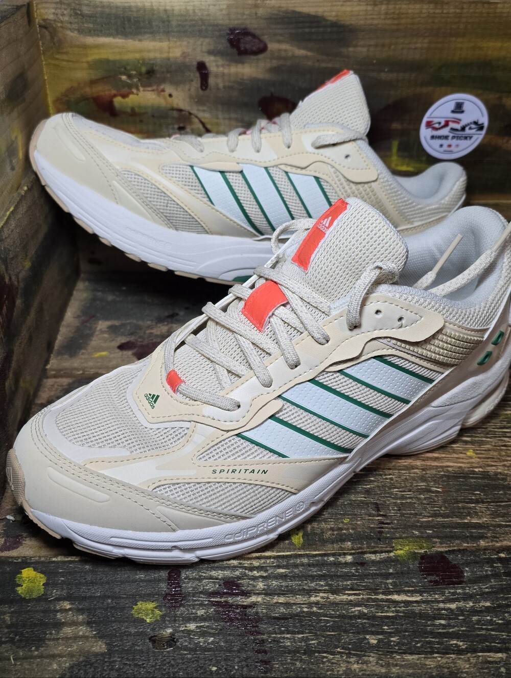 Adidas Spiritain 2000 Mens Size 11 Wonder White Athletic Running Shoes Sneakers
